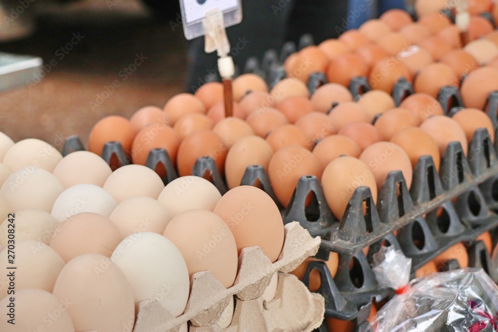 Hen egg in the market