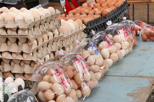Hen egg in the market