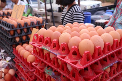 Hen egg in the market