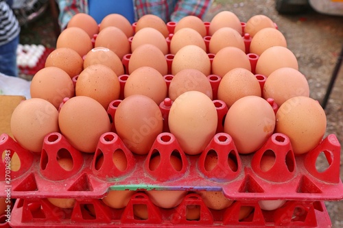 Hen egg in the market