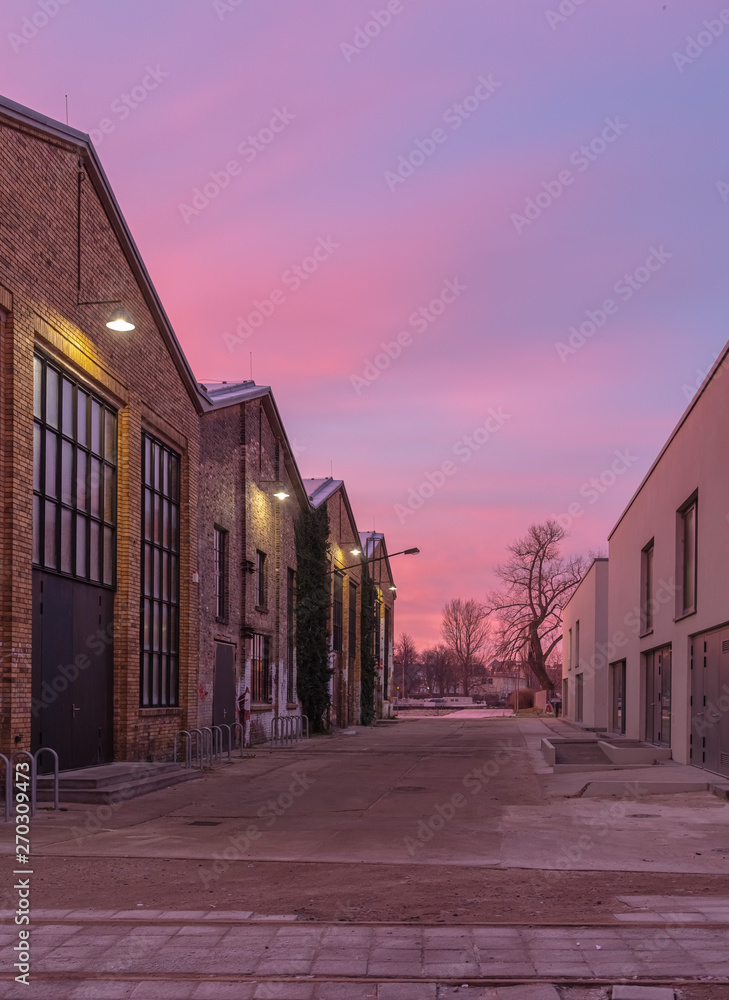 Fototapeta premium Berlin Schöneweide Reinbeckhallen Industriedenkmal Schauhallen Kultur Kulturstandort Industriehallen Hallen Werkhallen Austellungshallen Kunst Künstler Industriegelände Künstlerstandort Atelier Art
