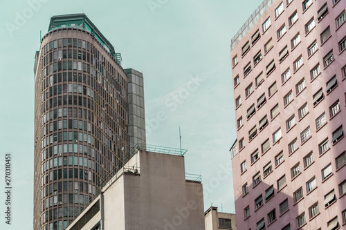 Sao Paulo, Brazil. Panoramic view of the famous skyscraper Italia Building (Edificio Italia), in Sao Paulo, Brazil.