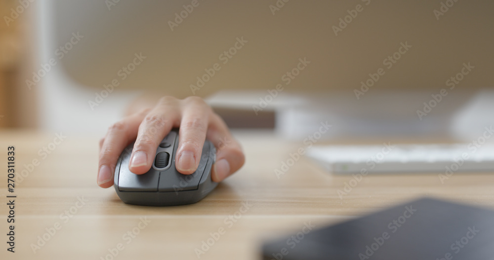 Fototapeta premium Woman work at office with using desktop computer