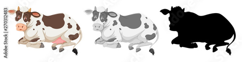 Set of cow character