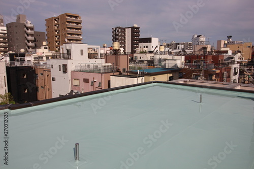 Fototapeta kuchenna 分譲マンションのウレタン塗膜での屋上防水工事