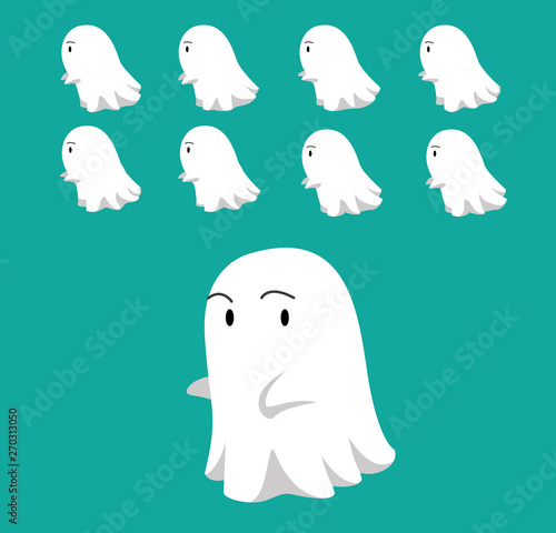 Little Ghost Cute Floating Animation Sequence Cartoon Vector
