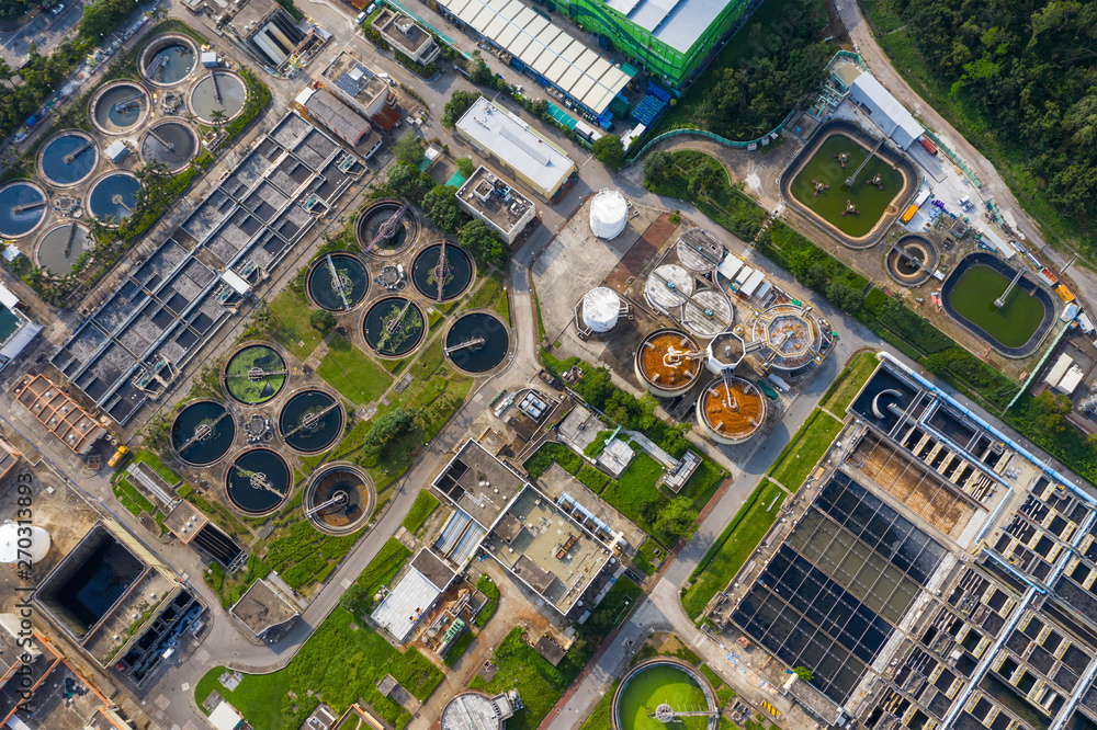 Top view of sewage plant in Hong Kong