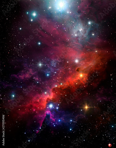 Beautiful background of the starry sky, colorful nebula, star light,Shine