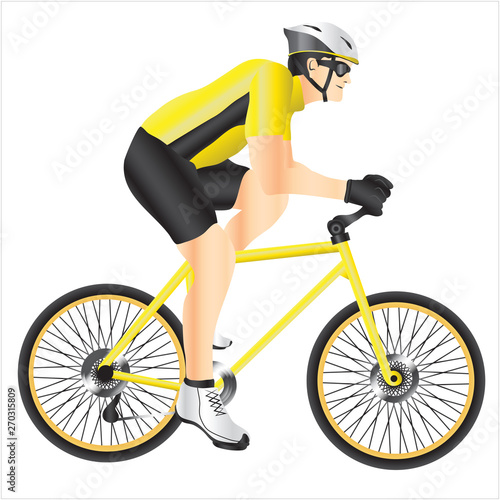 Black and Gold Yellow Bicyclist Biking Vector Icon Illustration Graphic