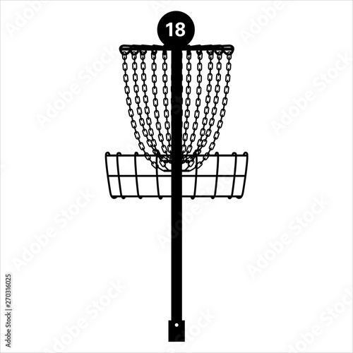 Disc Golf Basket Pin Vector Graphic Icon Illustration photo