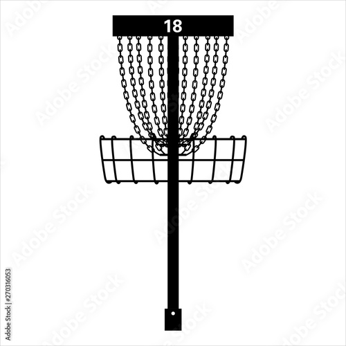 Disc Golf Basket Pin Vector Graphic Icon Illustration