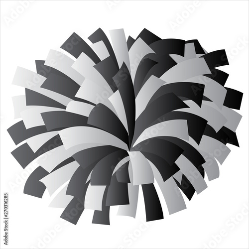 Black and White Cheerleader Pom Pom Vector Graphic Illustration