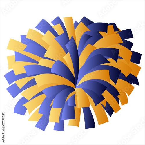 Blue and Yellow Gold Cheerleader Pom Pom Vector Graphic Illustration