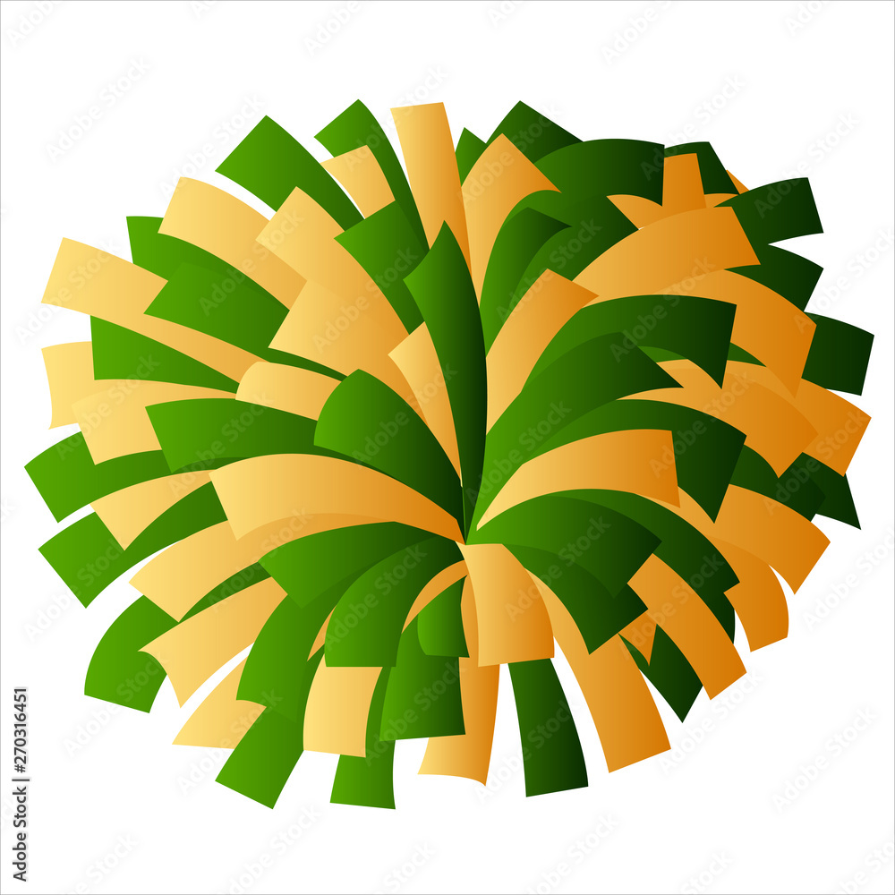 Green and Yellow Gold Cheerleader Pom Pom Vector Graphic Illustration Stock  Vector