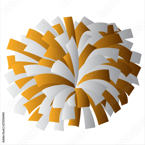 Orange and White Cheerleader Pom Pom Vector Graphic Illustration