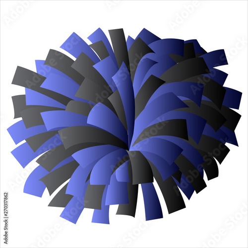 Black and Blue Cheerleader Pom Pom Vector Graphic Illustration