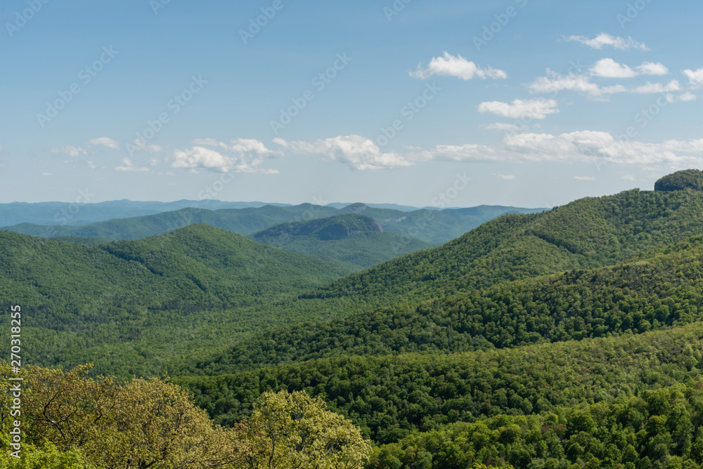 Fototapeta premium Beautiful Blue Ridge Parkway vista in springtime, North Carolina
