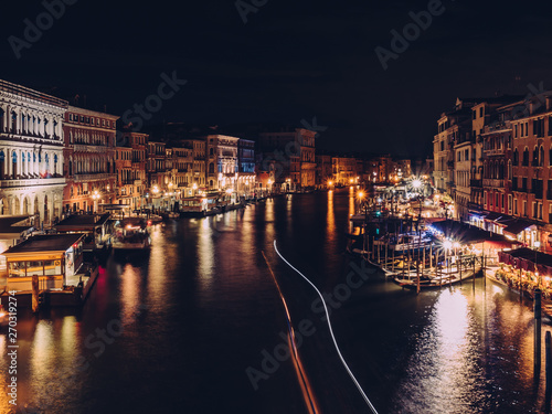 Night view from Rialto Bridge. Ponte di Rialto