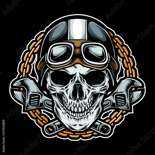 vintage skull biker