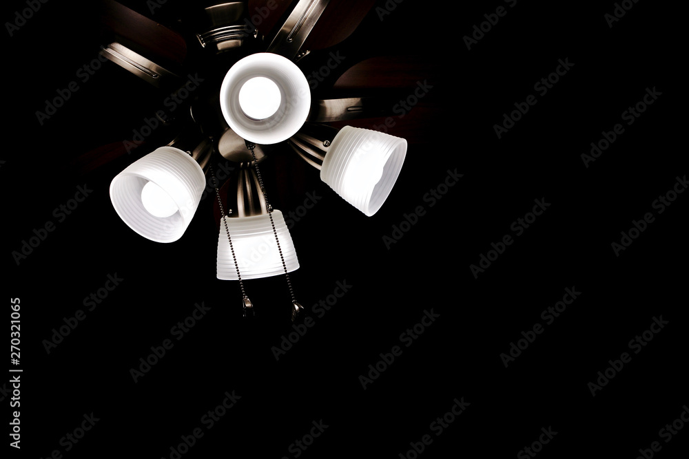 Ceiling fan light, background black Ceiling fan light, background black