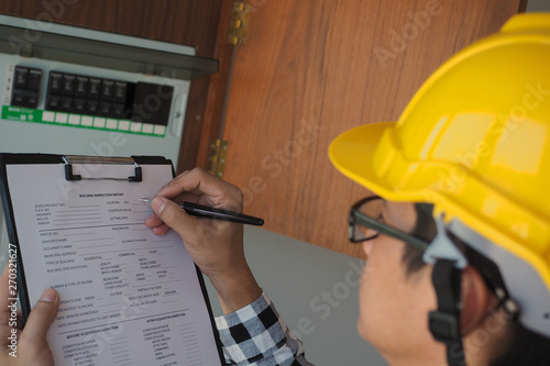 Inspectors are inspecting the home lighting cabinet.