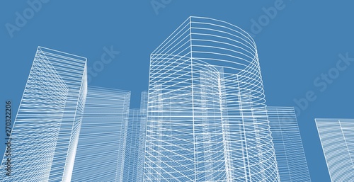 Abstract architecture wireframe background design.