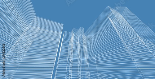 Abstract architecture wireframe background design.