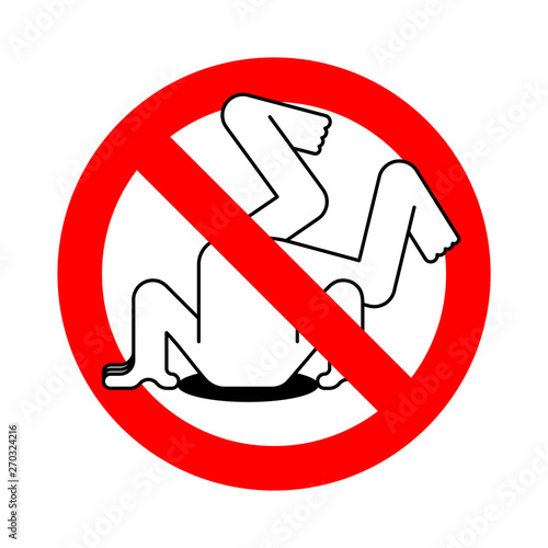 Stop head in sand. Red road Forbidding. Ban Hiding from problems