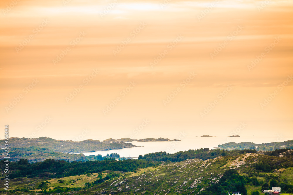 Fototapeta premium Island Sotra landscape near bergen norway