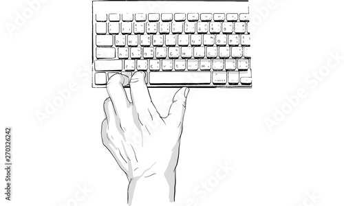 hand typing computer keyboard vector