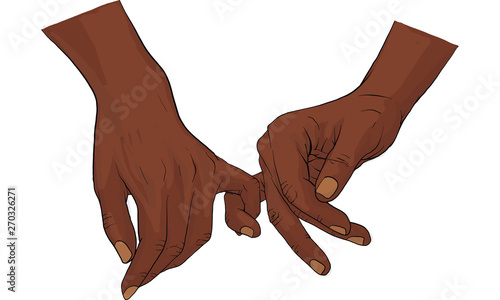 hand holding hand together vector