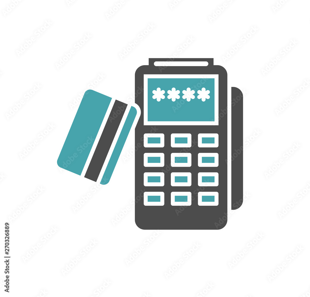 Pos terminal icon on background for graphic and web design. Simple illustration. Internet concept symbol for website button or mobile app. Pos terminal icon on background for graphic and web design. Simple illustration. Internet concept symbol for website button or mobile app.
