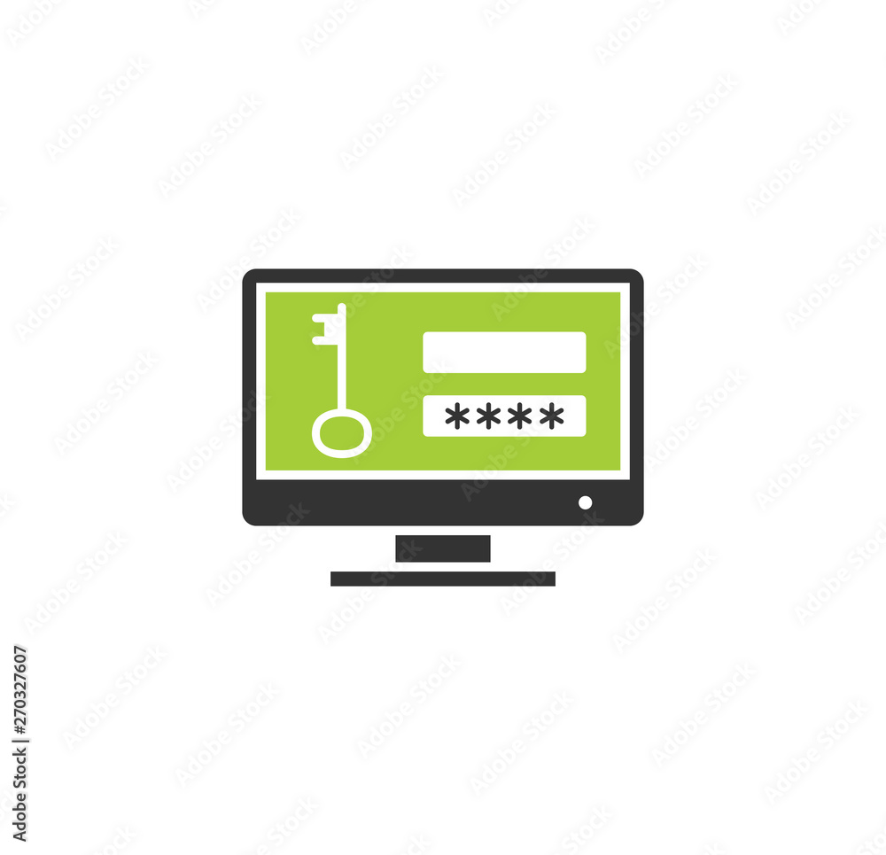 Password related icon on background for graphic and web design. Simple illustration. Internet concept symbol for website button or mobile app.