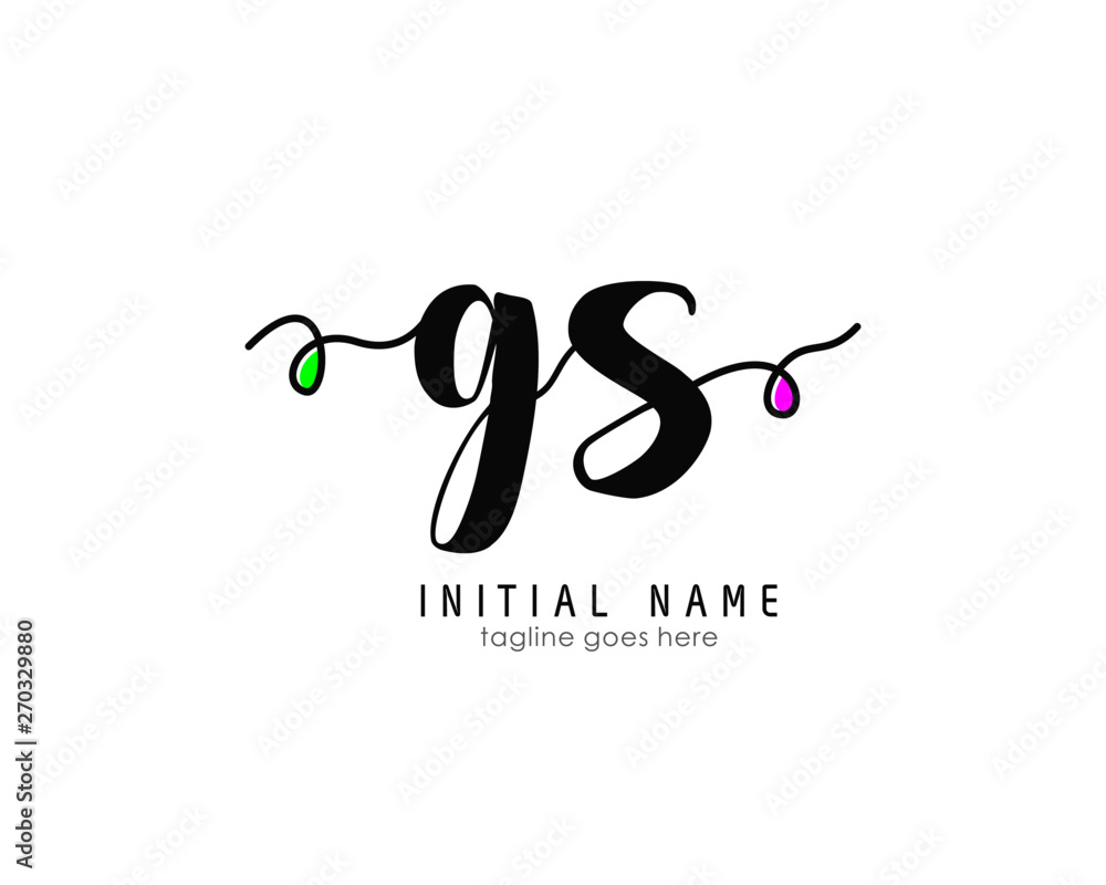G S GS Initial brush color logo template vetor G S GS Initial brush color logo template vetor