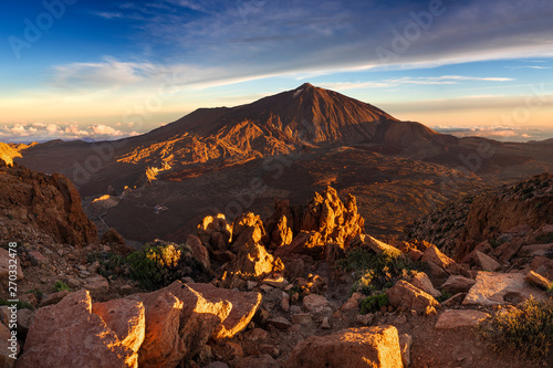 View of the Teide volcano from the Guajara peak, Tenerife,Spain photo
