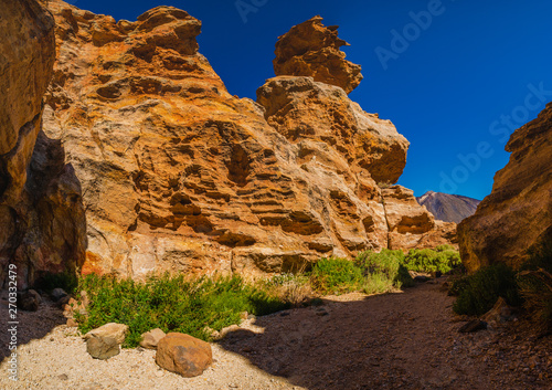 interesting rock formations in the Teide National Park in Tenerife