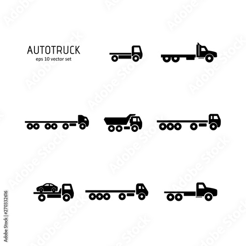 Truck - vector icon set.