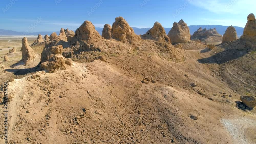 TRONA PINNACLES, CALIFORNIA, USA. Tufa spires at dusk. Unique geological features in the Mojave Desert. TRONA PINNACLES, CALIFORNIA, USA. Tufa spires at dusk. Unique geological features in the Mojave Desert.