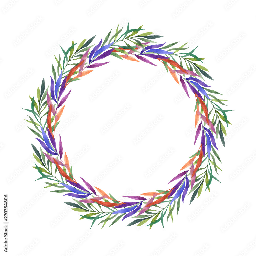 Obraz Flower wreath. Watercolor illustration