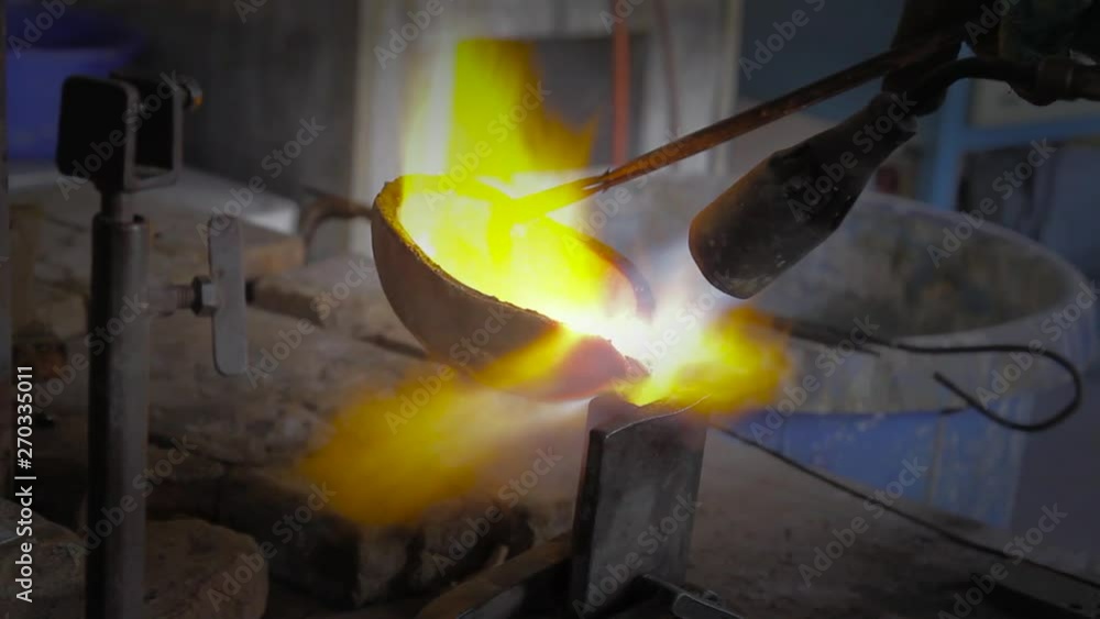 Process of making silver jewelry, melting raw silver witha blowtorch to handcrafting a silver ring Process of making silver jewelry, melting raw silver witha blowtorch to handcrafting a silver ring