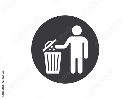 trash can logo icon vector illustration