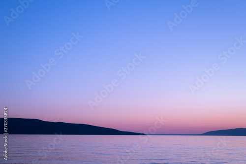 Sea and sky after sunset on the island of Cres