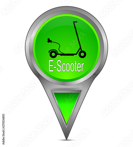 Map pointer with E-Scooter - illustration