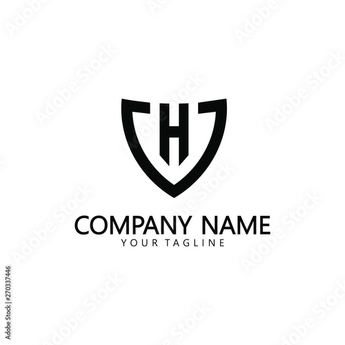 Free Download Letter H Logo with Shield Shape on Light Background - GFXLoad