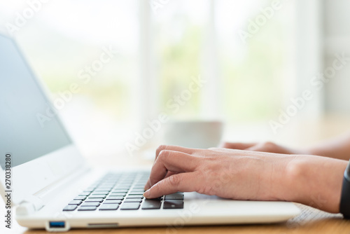 Asian woman working and using laptop