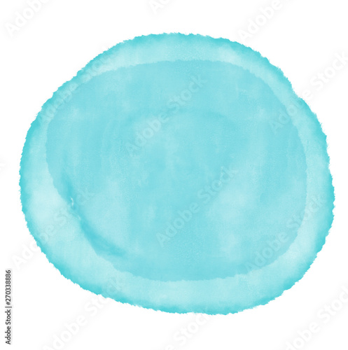 Abstract colorful blue watercolor art background hand paint on white background, Circle of water colors for design