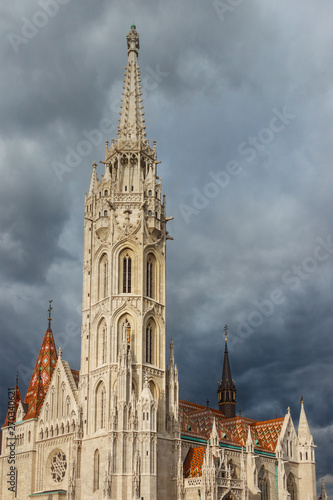 Gothic architecture. Matthias Church, Budapest. Hungary. Church of Our Lady