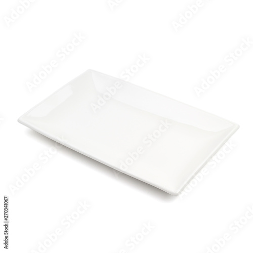 white ceramic square plate tableware © gleb