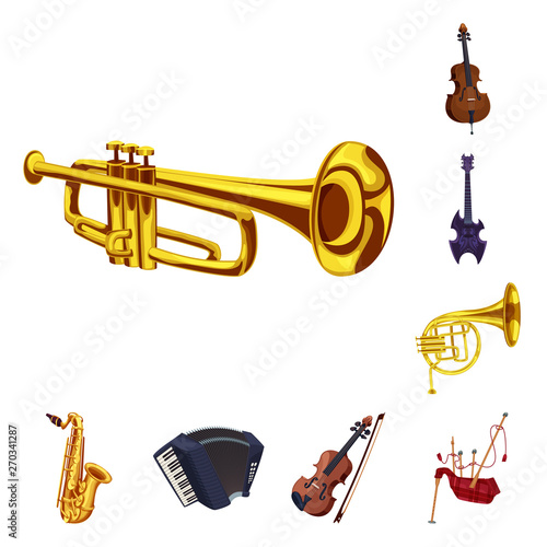 Isolated object of music and tune symbol. Set of music and tool stock vector illustration.