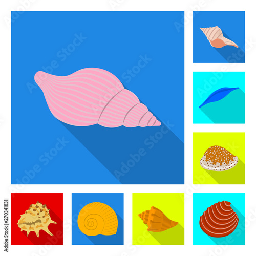 Isolated object of animal and decoration symbol. Set of animal and ocean stock symbol for web.